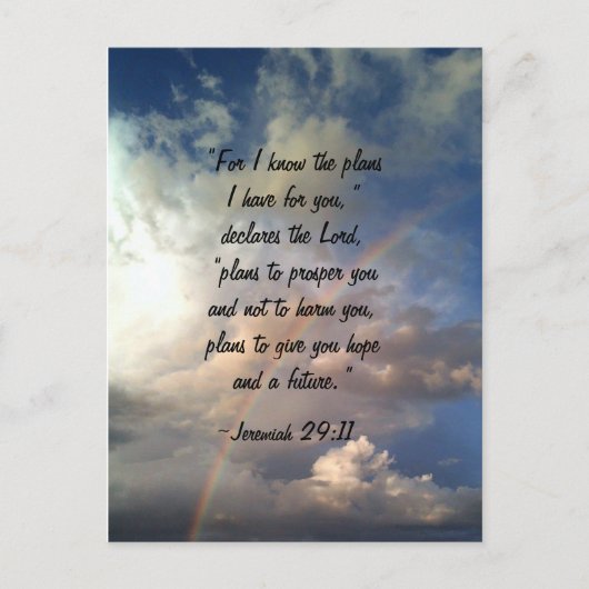 Carte Postale Jeremiah 29:11 Rainbow Postcard (Devant)