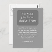 Carte Postale JEREMIAH 29:11 Verse de la Bible (Devant / Derrière)