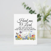 Carte Postale Jérémie 17:14 Verset biblique de guérison Fleurs s (Debout devant)