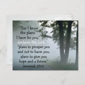 Carte Postale Jérémie 29:11 Car je connais les plans que j'ai po (Devant / Derrière)