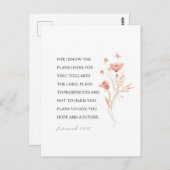 Carte Postale Jérémie 29:11 Je connais les plans que j'ai pour v (Devant / Derrière)