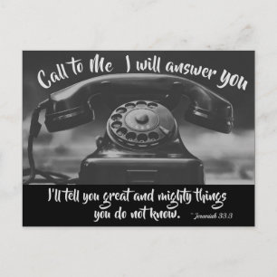 Carte Postale Jérémie 33:3 Appelle-Moi Je te répondrai, Bible