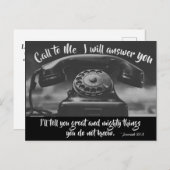 Carte Postale Jérémie 33:3 Appelle-Moi Je te répondrai, Bible (Devant / Derrière)