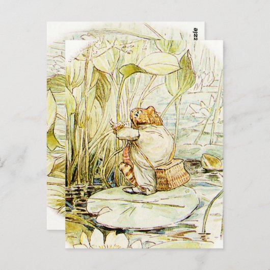 Carte Postale Jeremy Fisher sur un pad Lily par Beatrix Potter (Devant / Derrière)