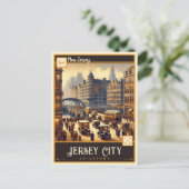 Carte Postale Jersey City, New Jersey | VINTAGE (Debout devant)