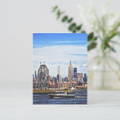 Carte Postale Jersey City NJ - Bateau de police près de l'horlog (Debout devant)