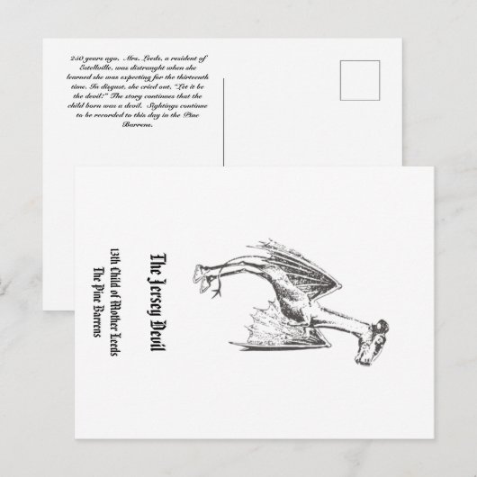 Carte postale Jersey Devil (Devant / Derrière)