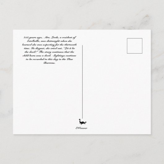 Carte postale Jersey Devil (Dos)