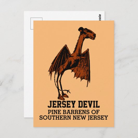Carte Postale Jersey Devil Creature Cryptid Texte personnalisabl (Devant / Derrière)
