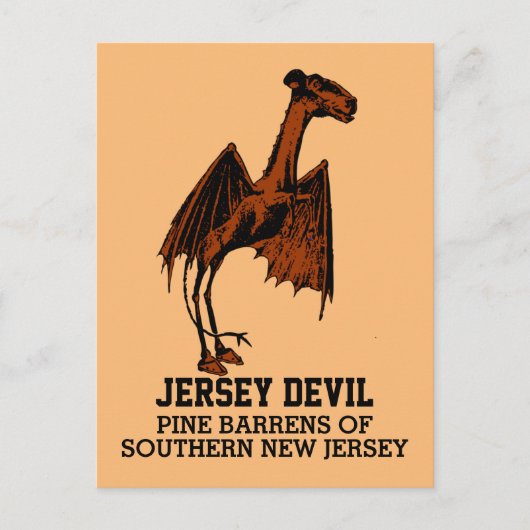 Carte Postale Jersey Devil Creature Cryptid Texte personnalisabl (Devant)