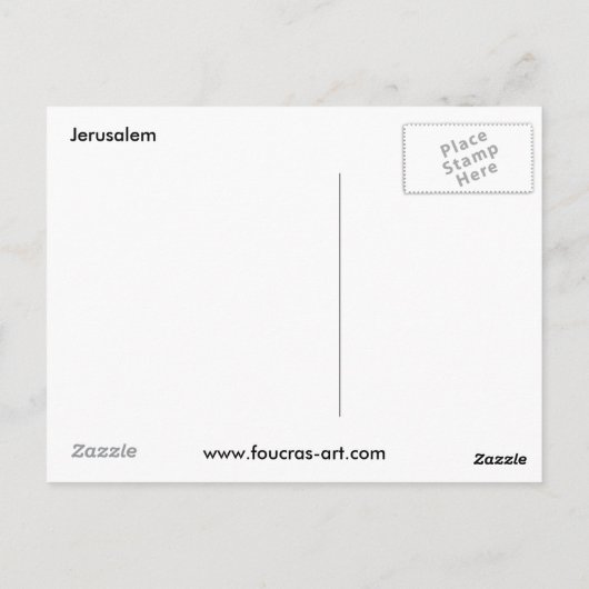 CARTE POSTALE JERUSALEM (Dos)