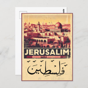 Carte Postale Jérusalem - La mosquée Al-Aqsa Dôme du Rocher cade