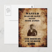 Carte Postale jesse james (Devant / Derrière)