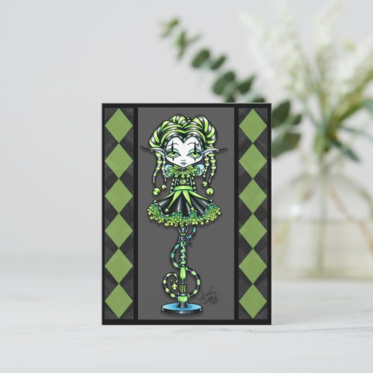 Carte Postale Jester Fae Jester Stick Arlequin Pix (Debout devant)