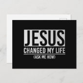 Carte Postale Jésus A Changé Ma Vie Demandez-Moi Comment Jésus (Devant / Derrière)