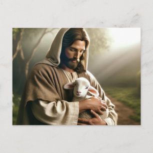 CARTE POSTALE JÉSUS & AGNEAU BON BERGER