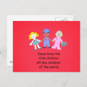 Carte Postale Jésus aime les petits enfants. (Devant / Derrière)