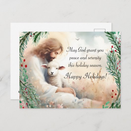 Carte Postale Jesus and Lamb (Devant / Derrière)