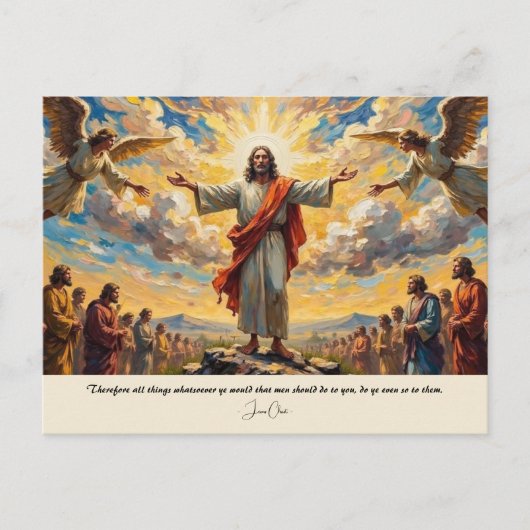 Carte Postale Jésus-Anges Et Une Foule (Devant)