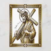 Carte Postale Jésus avec Croix d'or de la Rédemption (Devant)