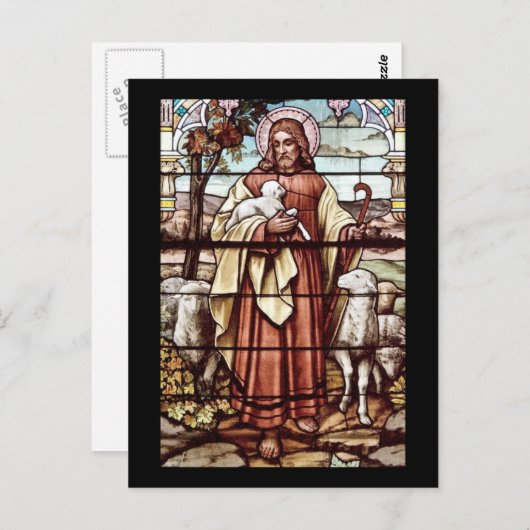 Carte Postale Jésus avec ses brebis (Devant / Derrière)