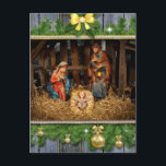 Carte Postale Jesus born<br><div class="desc">jesus christmas christ,  snowflake party year happy,  merry winter vintage animals,  father mother saint,  xmas magi christianity faith,  bible stable child,  night family virgin,  holiday nativity holy born,  birschchristian,  christmas christ</div>