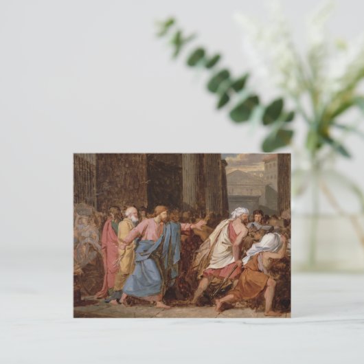 Carte Postale Jésus chassant les marchands du temple (Debout devant)