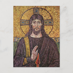 Carte Postale Jésus Christ avec l'Esprit Saint Flamme Mosaïque