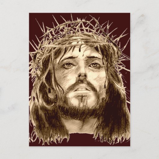 Carte Postale Jésus-Christ avec une couronne d'épines (Devant)