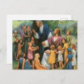 Carte Postale Jésus-Christ Bénédiction des enfants, Religion Vin (Devant / Derrière)