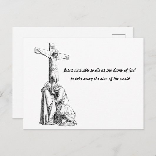 Carte Postale Jésus Christ Crucifixion agneau croisé de dieu (Devant / Derrière)