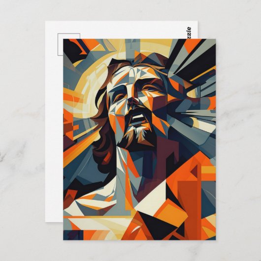 Carte Postale Jésus Christ cubisme (Devant / Derrière)