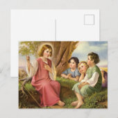 Carte Postale Jésus Christ Enseigner les enfants, Religion Vinta (Devant / Derrière)