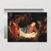 Carte Postale Jésus Christ est né à Noël (Devant / Derrière)