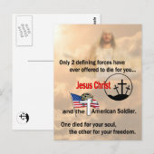 Carte Postale Jésus Christ et le soldat américain (Devant / Derrière)