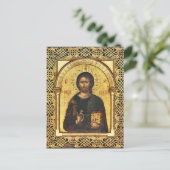 Carte Postale Jésus Christ Evangiles Latticework Gold Frame Icon (Debout devant)