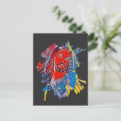 Carte Postale Jésus Christ Face coeur sacré art Abstrait (Debout devant)