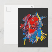 Carte Postale Jésus Christ Face coeur sacré art Abstrait (Devant / Derrière)