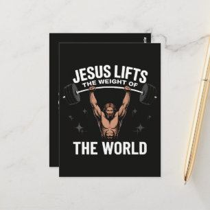 Carte Postale Jésus-Christ faisant du soulevé de terre