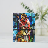 Carte Postale Jésus-Christ Guérir la Lame Vitrail Art (Debout devant)
