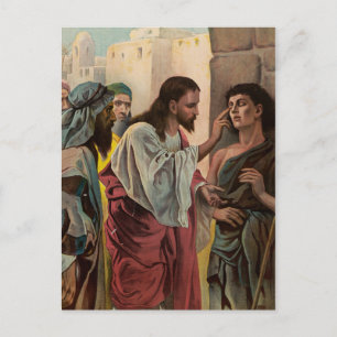 Carte Postale Jésus-Christ guérissant l'aveugle