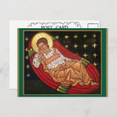 Carte Postale Jésus-Christ, l'oeil sans sommeil Icône byzantine (Devant / Derrière)