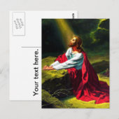 Carte Postale Jésus Christ prier dans le jardin de Gethsémani (Devant / Derrière)
