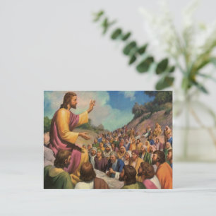 Carte Postale Jésus Christ Sermon sur le Mont, Religion Vintage