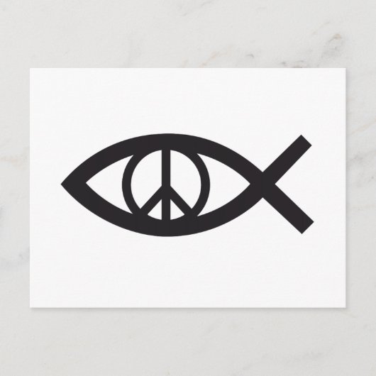 Carte Postale Jésus-Christ, symbole chrétien du poisson, signe d (Devant)