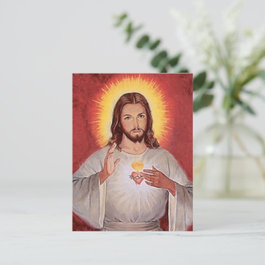 Carte Postale Jésus coeur sacré (Debout devant)