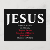 Carte Postale Jésus Commença À Prêcher. Matthieu 4:17 (Devant)