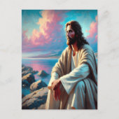 Carte Postale Jésus Contemplation À Côté Du Littoral Majestueux (Devant)
