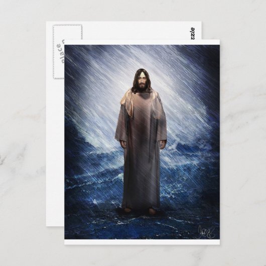 Carte Postale Jésus dans la tempête (Devant / Derrière)