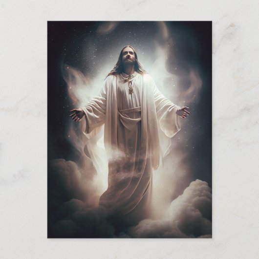 Carte Postale Jésus dans le Cosmos AI Généré Art (Devant)